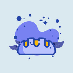 Bread flat illustration. Toast signs vector illustration.