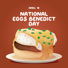 eggs benedict day vector illustration. flat illustration eggs benedict day. eggs bennedict day vector design.
