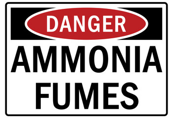 Fumes hazard chemical warning sign ammonia fumes