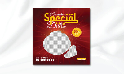Ramadan iftar food menu social media post template design Ramadan banner ads Food online promotion banner social media promotion Ramadan special offer