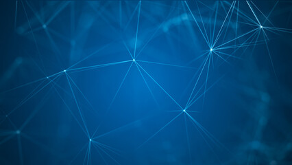 Abstract illustration with connected dots and lines. Digital network background. The concept of science, technology. 3D