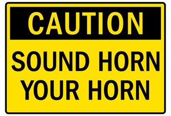 Fototapeta premium Go slow sound horn sign and labels sound horn your horn