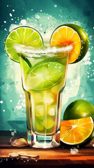 Margarita vector art poster Generated AI