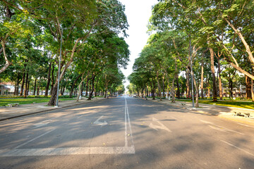 Obraz premium Le Duan Street in Ho Chi Minh City, Vietnam