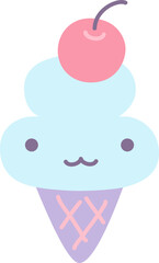 kawaii popsicle flat color clipart