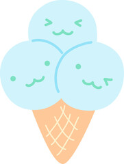 Naklejka premium kawaii popsicle flat color clipart