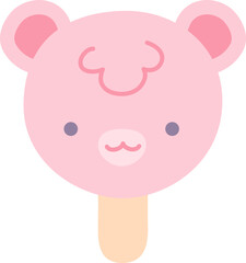 kawaii icecream cone flat color clipart