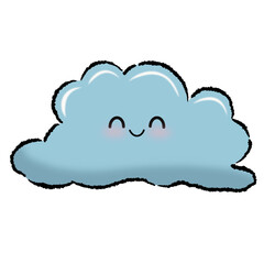 Blue cute cloud sticker.