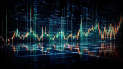 Stock market and trading digital graph Generated AI