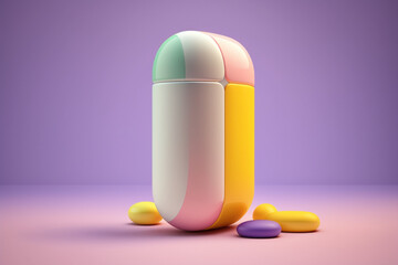 Kuracja przyszłości - lekarstwo, pigułka, kapsułka -The cure of the future - cure, pill, capsule - Generative - obrazy, fototapety, plakaty