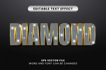 3d luxury diamond vector text effect