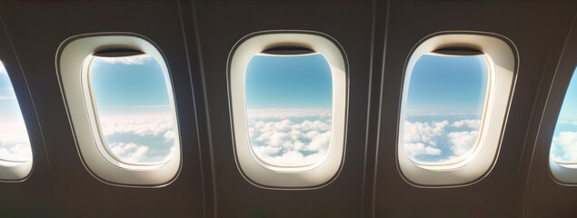 Obraz premium Airplane window Mockup, travel and transportation mockup concept