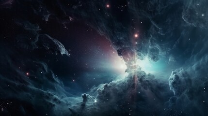 Obraz na płótnie Canvas Space background with nebula and stars. Generative AI