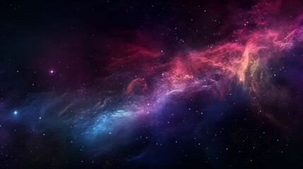 Obraz na płótnie Canvas Space background with nebula and stars. Generative AI