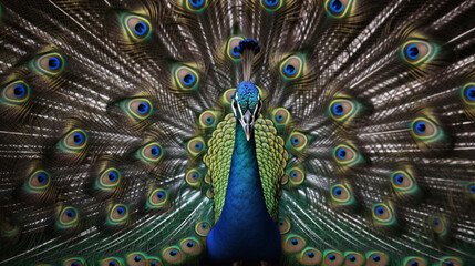 Fototapeta na wymiar close up of fantasy peacock Generated AI