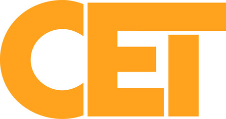 Letter CET logo design on transparent background, CET letter logo