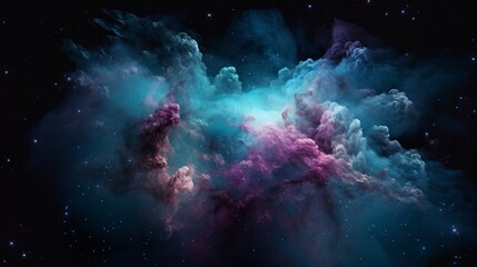Fototapeta na wymiar Space background with nebula and stars. Generative AI