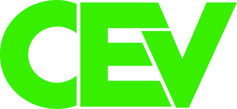 Letter CEV logo design on transparent background, CEV letter logo