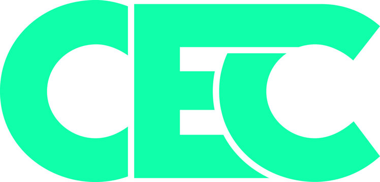Letter CEC logo design on transparent background, CEC letter logo