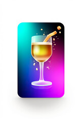 Generative AI illustration of Mobile app UI single glossy icon for a events and parties