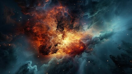 Fototapeta na wymiar The birth of space with nebula and explosion. Generative AI