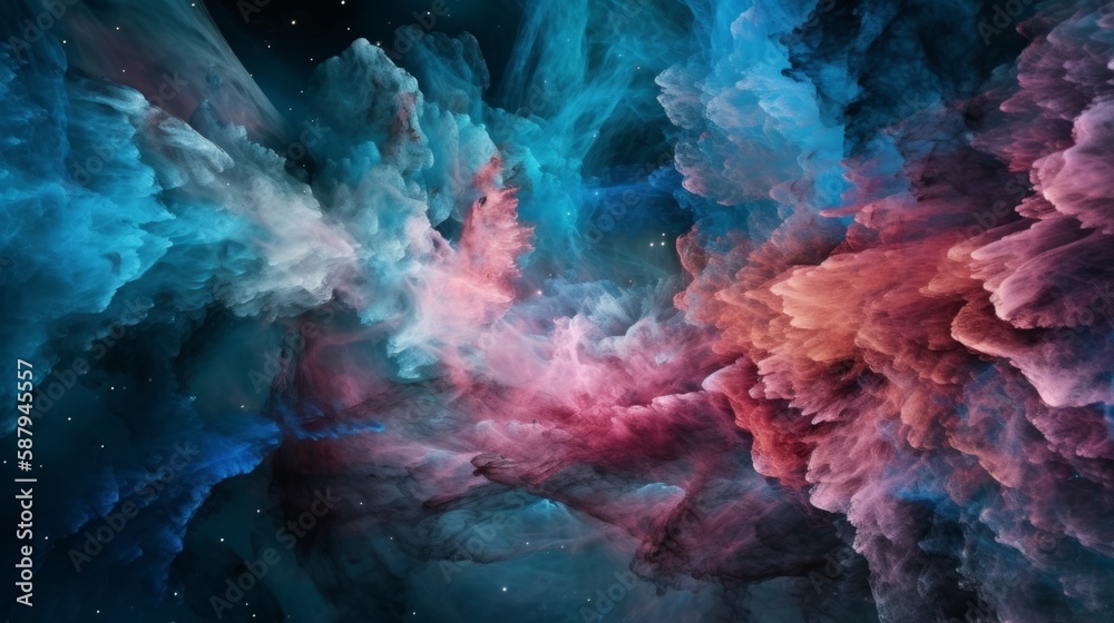 Sticker space background with nebula and stars. generative ai