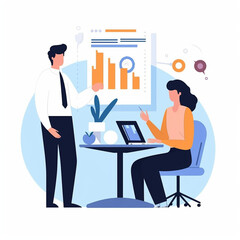 business consulting services flat vector illustration｜Generative AI