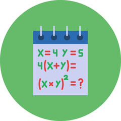 Notepad Multicolor Circle Flat Icon