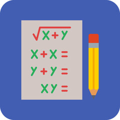 Exam Multicolor Round Corner Flat Icon