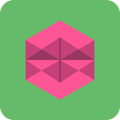 Geometrical Multicolor Round Corner Flat Icon