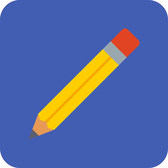 Pencil Multicolor Round Corner Flat Icon