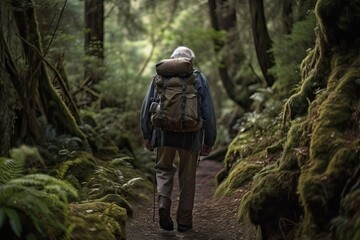 Hiking Adventure for Seniors on Beautiful Scenic Trails (Ai generated)