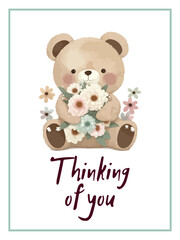 Thinking of you - card. Vector stock illustration eps10.