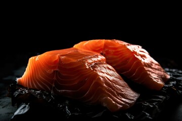 Sashimi salmon platter, arranged japanese food