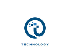 OT letter technology logo design with circle concept illustration.