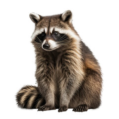 brown raccoon isolarted on white