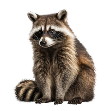 brown raccoon isolarted on white © Tidarat