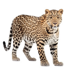 Fototapeta premium leopard tiger isolated on white