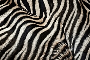 Fototapeta na wymiar Zebra fur pattern, safari animal (Ai generated)