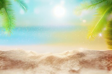 Fototapeta na wymiar Tropical Luxurious Beach Resort With White Sand Background Generative AI