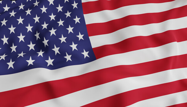 Realistic american flag with high quality render 