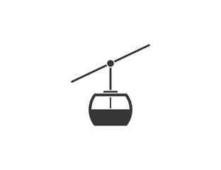 Aerial cableway, funicular, cabine icon. Vector illustration.