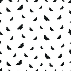 
Seamless pattern with butterflies silhouettes.
