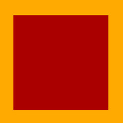 single red square silting and falling slowly onto a plain yellow gold background