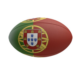 Rugby Ball And Portugal Flag Design