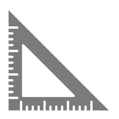 Triangular Ruler Greyscale Glyph Icon