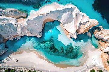 Obraz na płótnie Canvas Greek Vacation Beach Location Generative AI