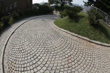 Fototapeta premium Gray Old Stone Road Surface -Seamless Texture.