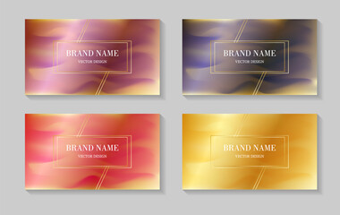 Luxury cover design template with soft gradient and gold frame brand and packaging. Vector illustration for printing business cards, isolated element. Banner background, flyer, poster. 