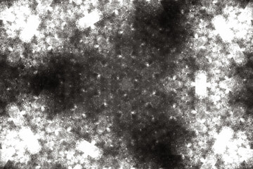 White pattern of crooked strokes on a black background. Abstract fractal 3D rendering